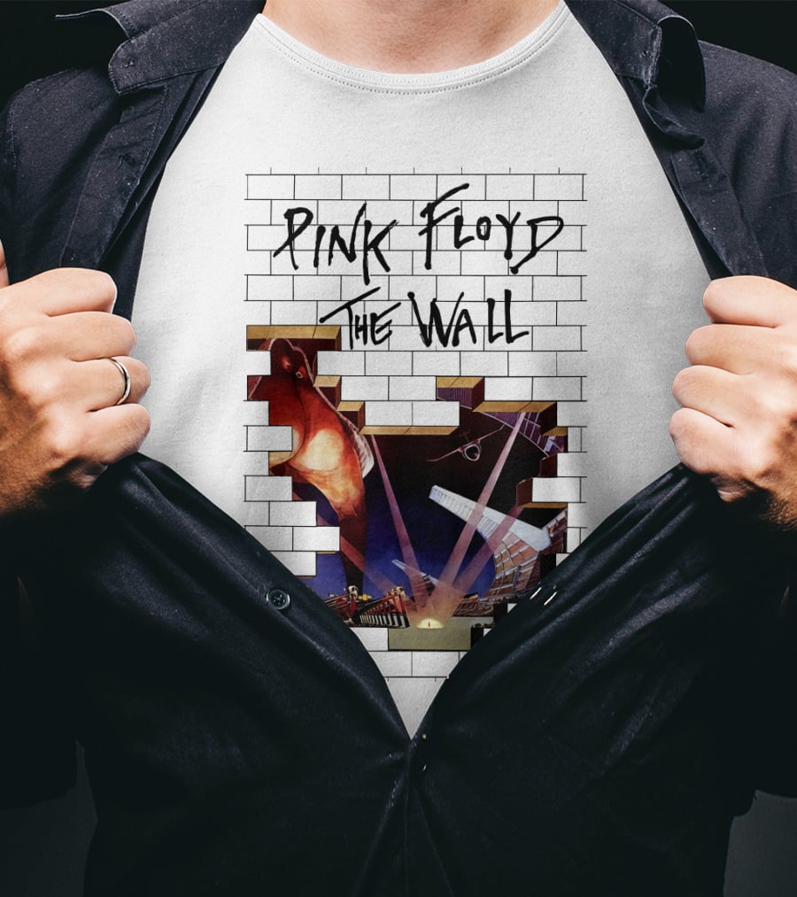 Pink Floyd The Wall Album Art Brick Wall Concert Lights T-Shirt
