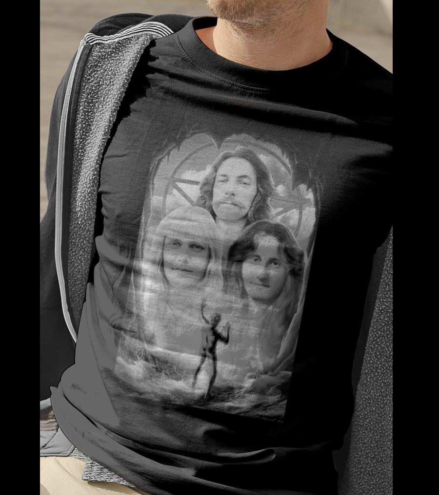 Rush Band Members With Starman Symbol And Celestial Background T-Shirt
