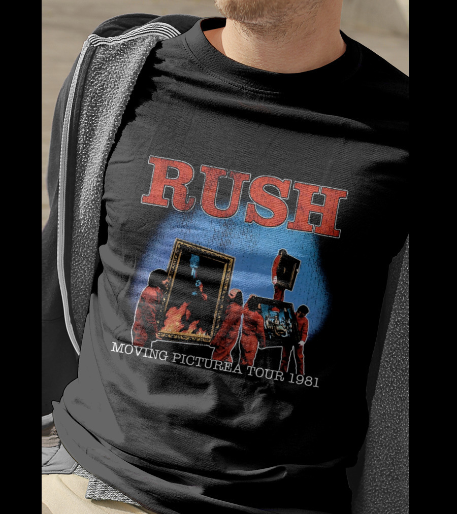 Rush Moving Pictures Tour 1981 Album Cover Design Red Jumpsuits T-Shirt