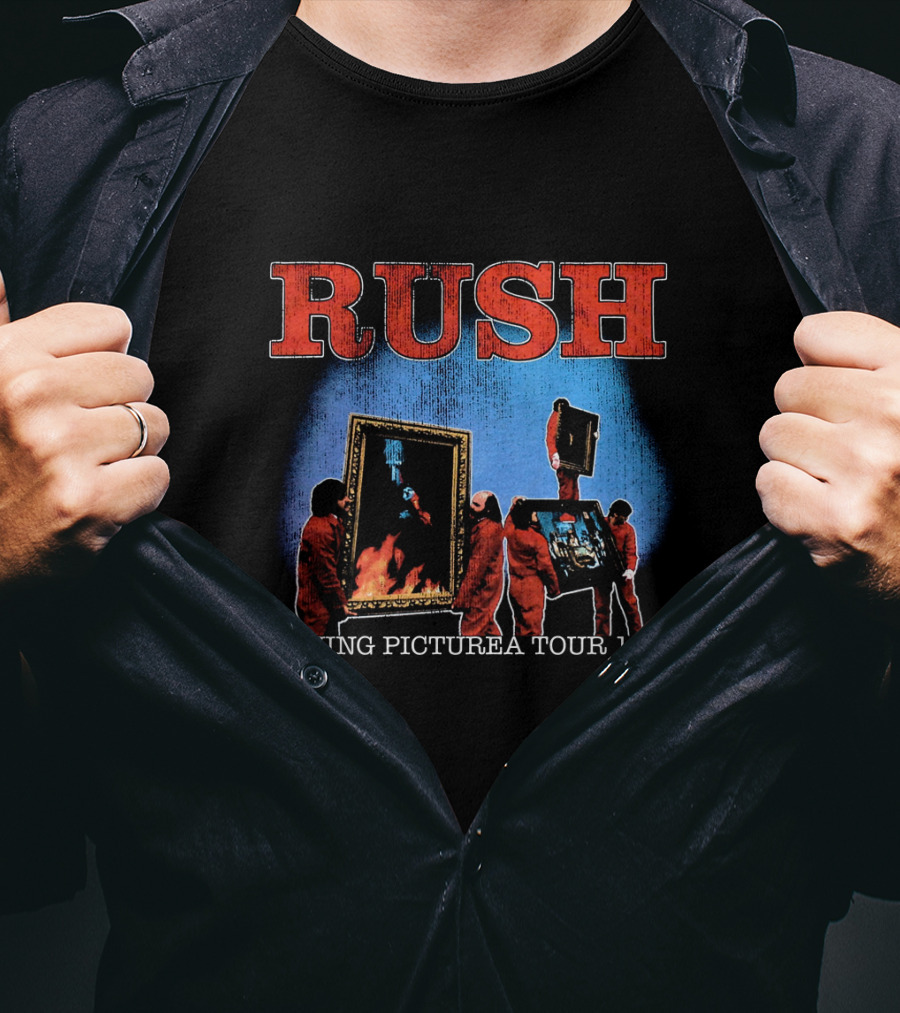 Rush Moving Pictures Tour 1981 Album Cover Design Red Jumpsuits T-Shirt