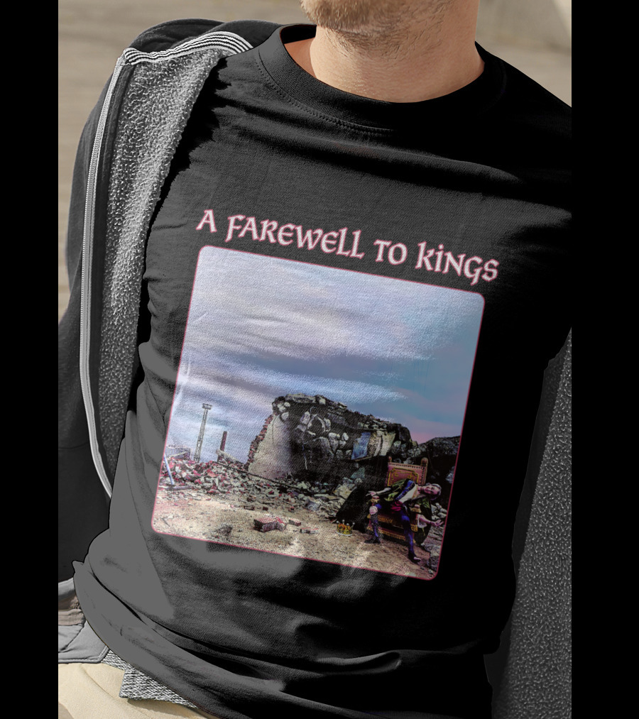 Rush A Farewell To Kings Album Cover With Ruins And Seated Figure T-Shirt