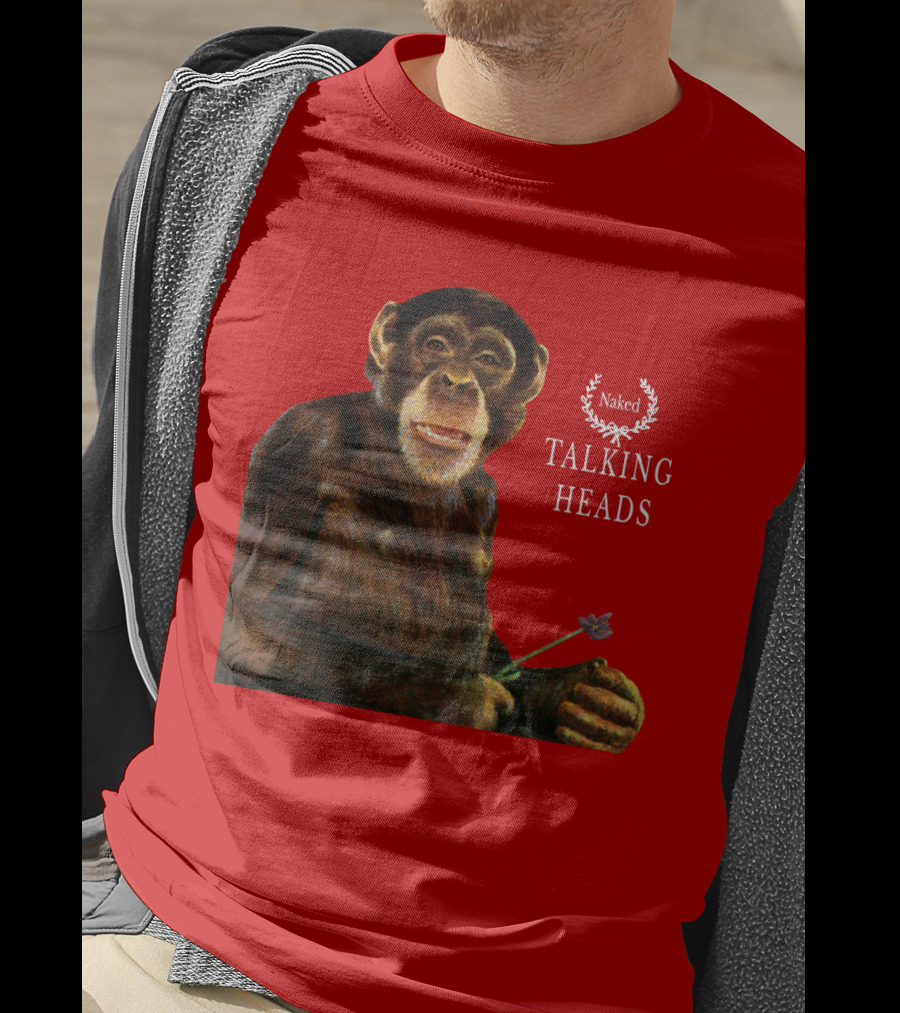 Naked Talking Heads Nothing But Flowers Monkey Holding Flower T-Shirt