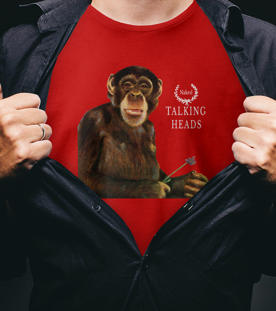 Naked Talking Heads Nothing But Flowers Monkey Holding Flower T-Shirt
