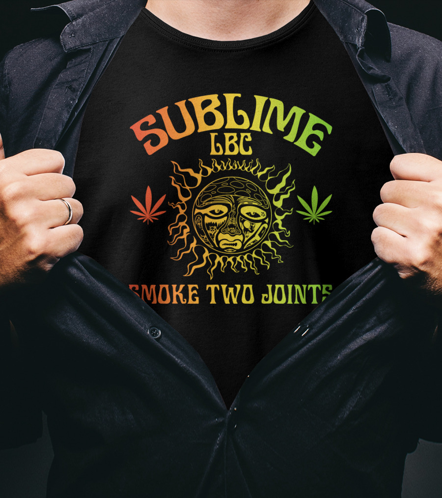 Sublime Lbc Smoke Two Joints Sun And Leaves T-Shirt