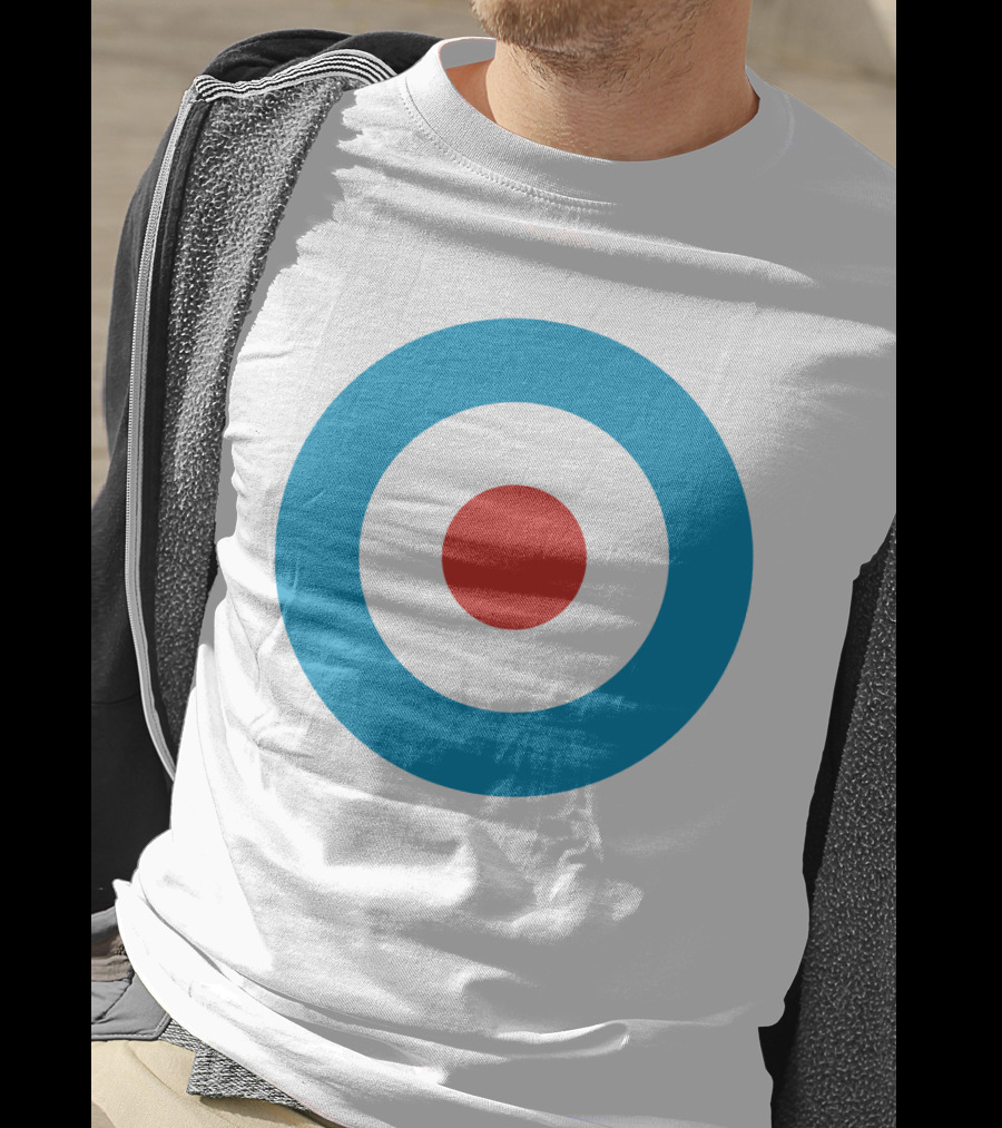 Mod Target Symbol Design With Red Circle Blue Outer Ring T-Shirt