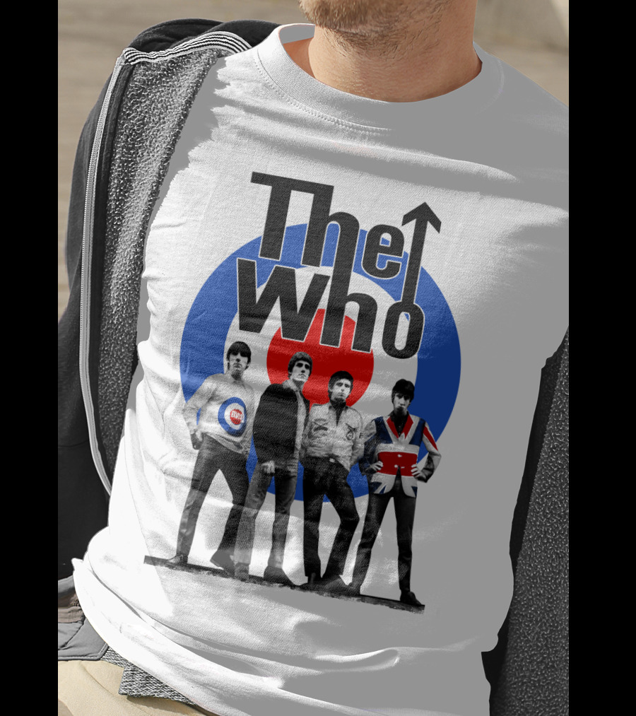 The Who Band Members With British Mod Target T-Shirt