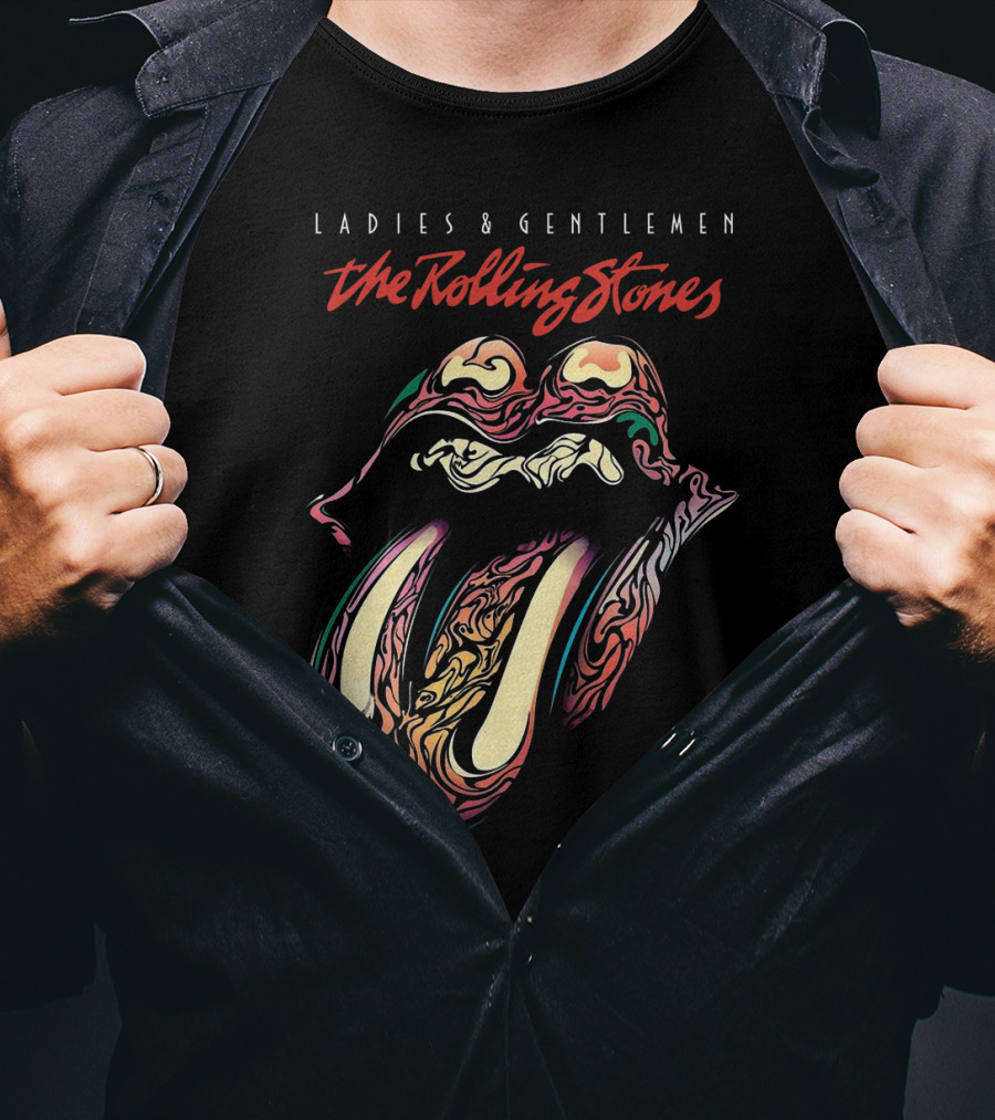 Ladies & Gentlemen The Rolling Stones Psychedelic Tongue T-Shirt
