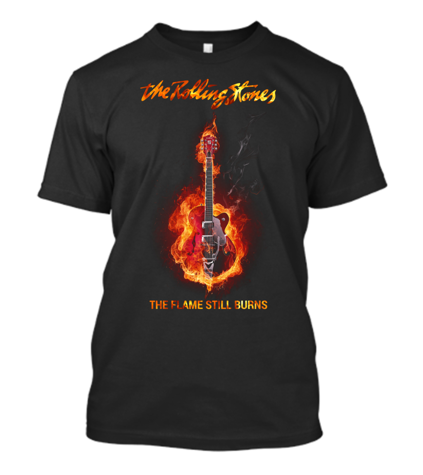 The Rolling Stones The Flame Still Burns Fiery Guitar T-Shirt