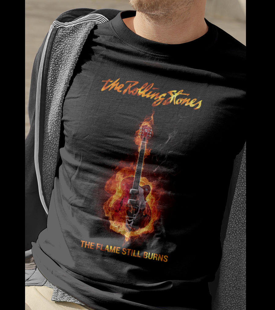 The Rolling Stones The Flame Still Burns Fiery Guitar T-Shirt