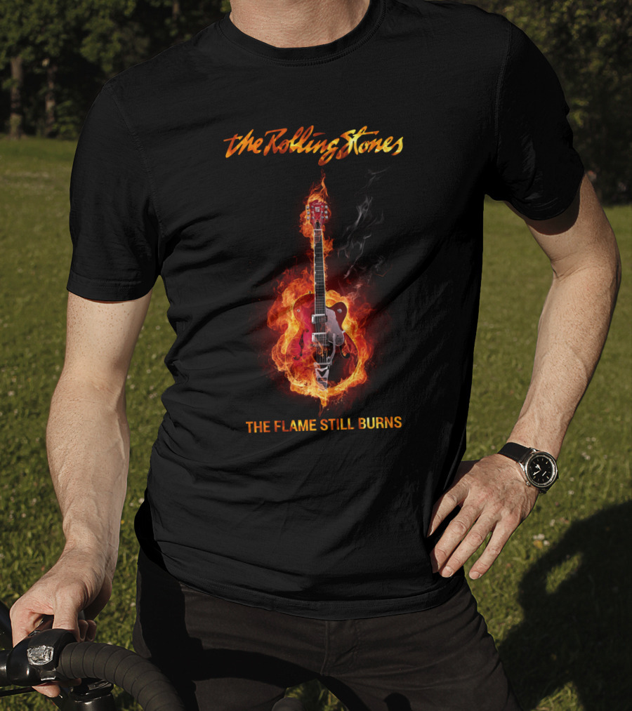 The Rolling Stones The Flame Still Burns Fiery Guitar T-Shirt