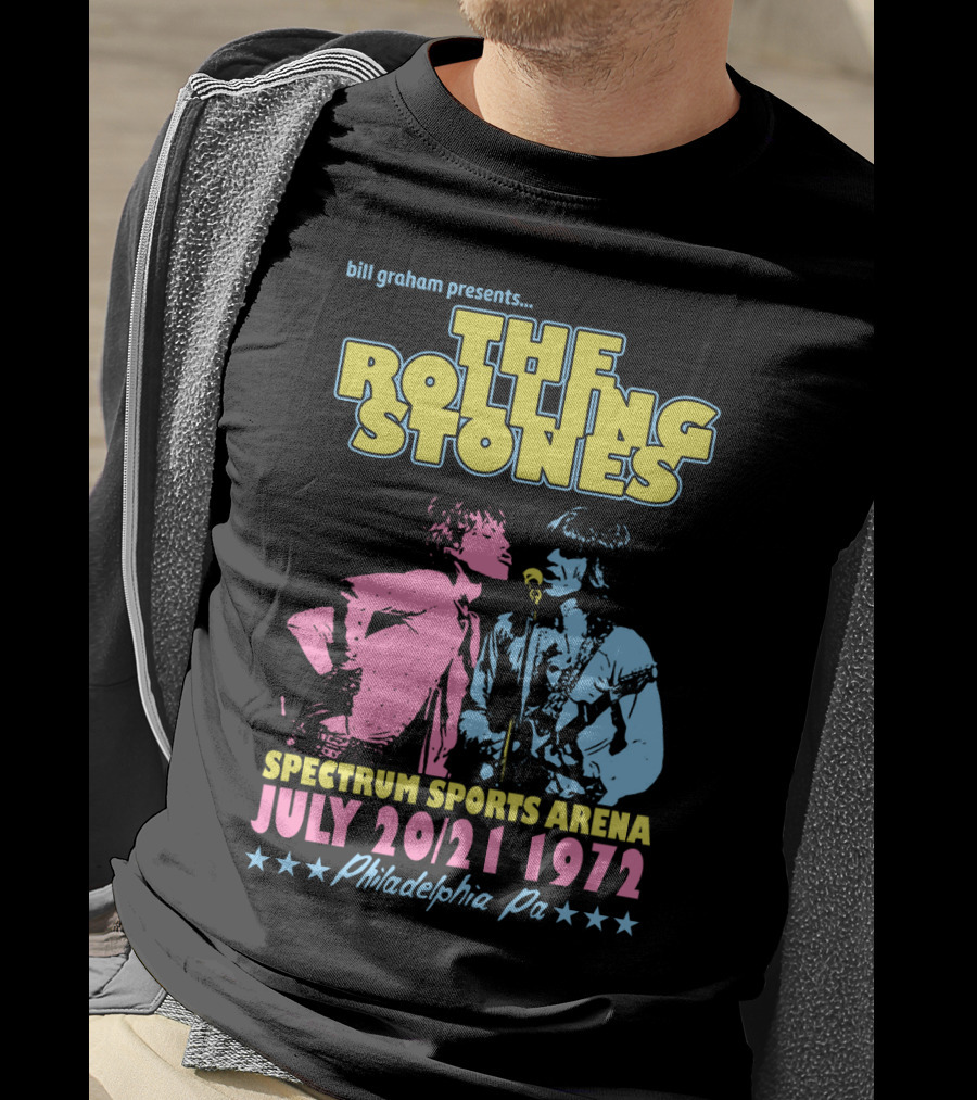 Bill Graham Presents The Rolling Stones Spectrum Sports Arena July 20 21 1972 Philadelphia Pa T-Shirt