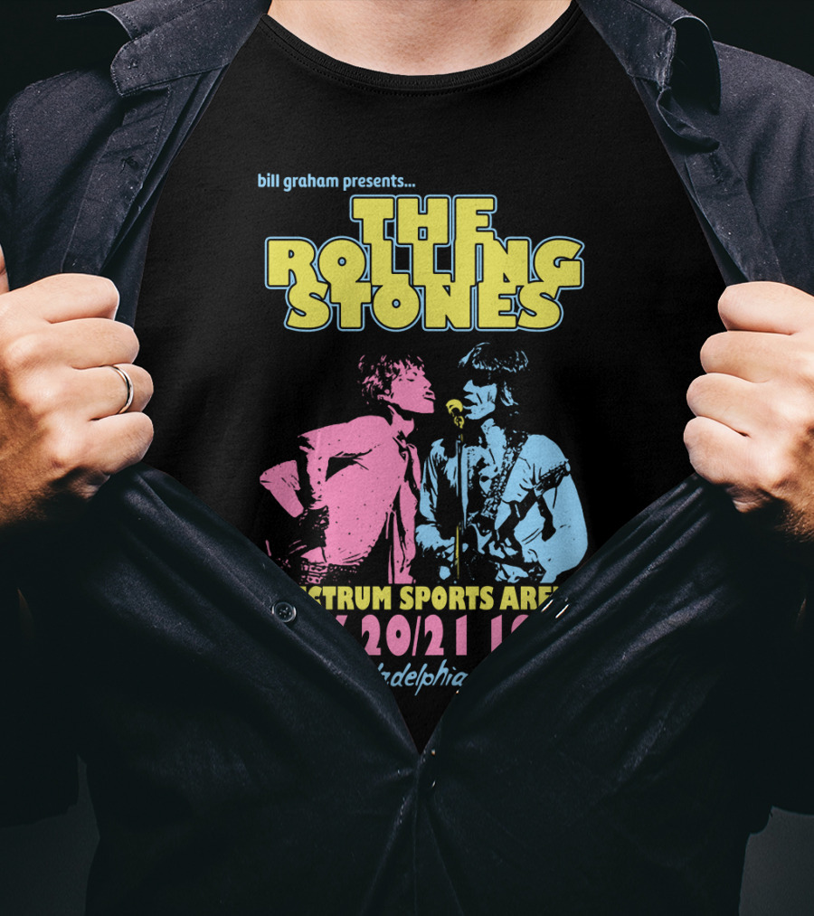 Bill Graham Presents The Rolling Stones Spectrum Sports Arena July 20 21 1972 Philadelphia Pa T-Shirt