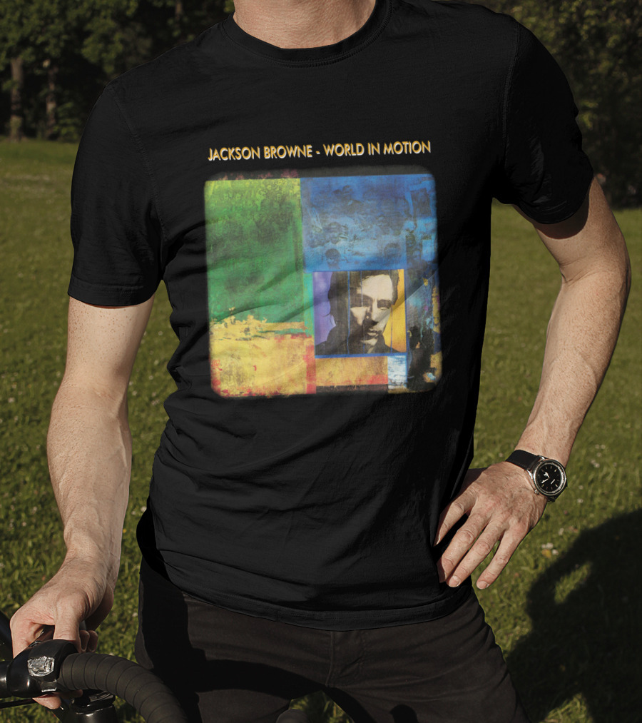 Jackson Browne World In Motion Album Cover Collage T-Shirt