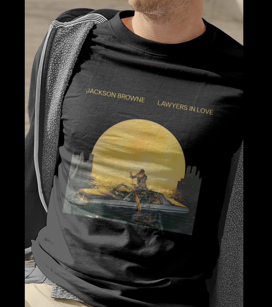 Jackson Browne Lawyers In Love Car And Moon Scene T-Shirt