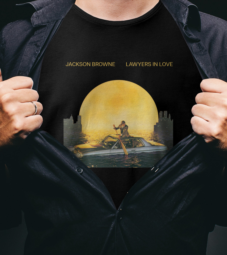 Jackson Browne Lawyers In Love Car And Moon Scene T-Shirt