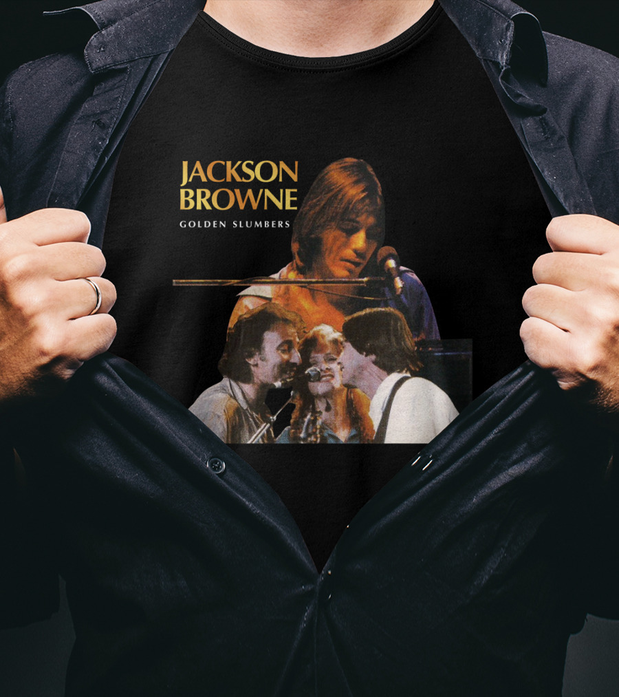 Jackson Browne Golden Slumbers Live Performance Collage T-Shirt