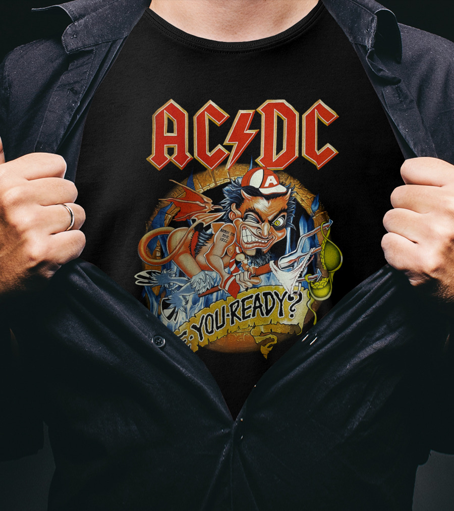 Acdc Are You Ready? Mailed Comic Character T-Shirt