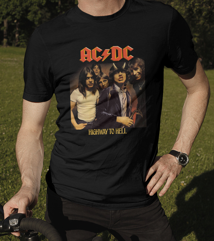 Ac/Dc Highway To Hell Band Members Classic Album Cover T-Shirt