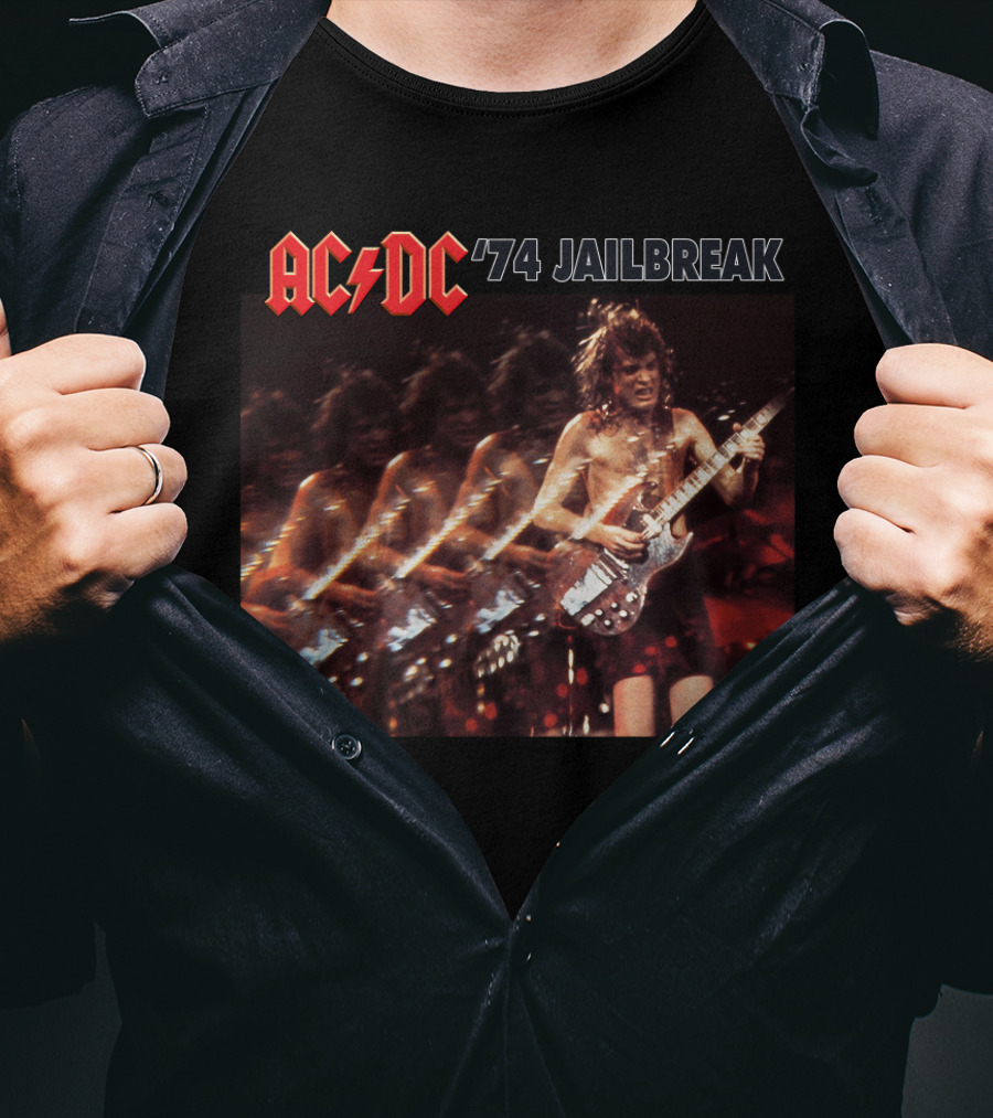 Acdc '74 Jailbreak Angus Young Concert T-Shirt