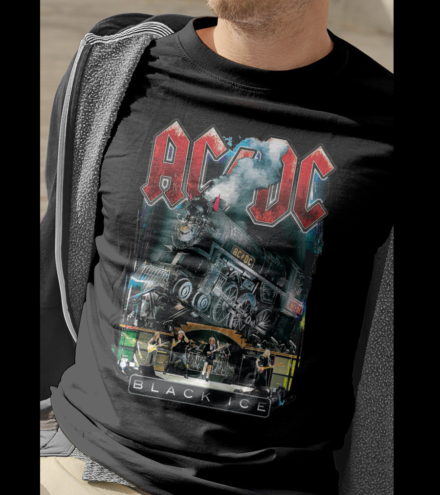 Acdc Black Ice Live Train Performance T-Shirt
