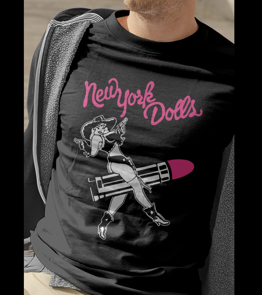 New York Dolls Cowgirl On Lipstick Rocket T-Shirt