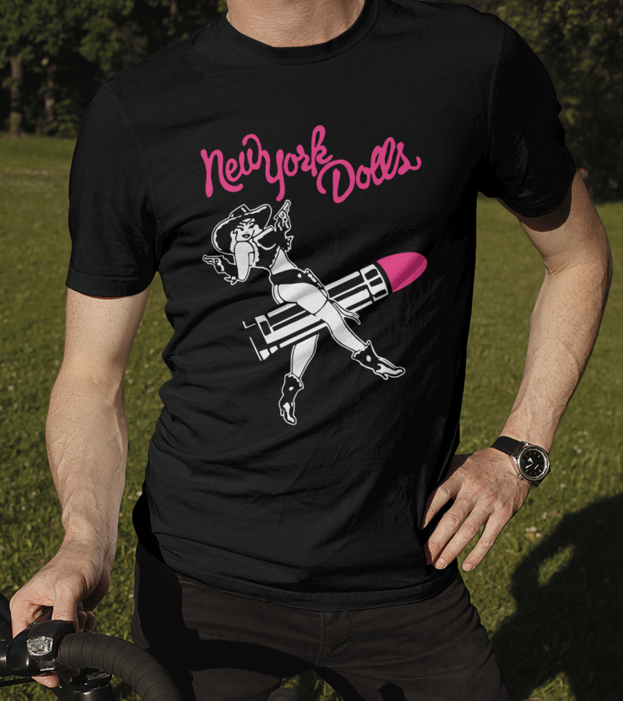 New York Dolls Cowgirl On Lipstick Rocket T-Shirt
