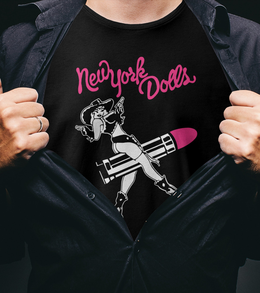 New York Dolls Cowgirl On Lipstick Rocket T-Shirt