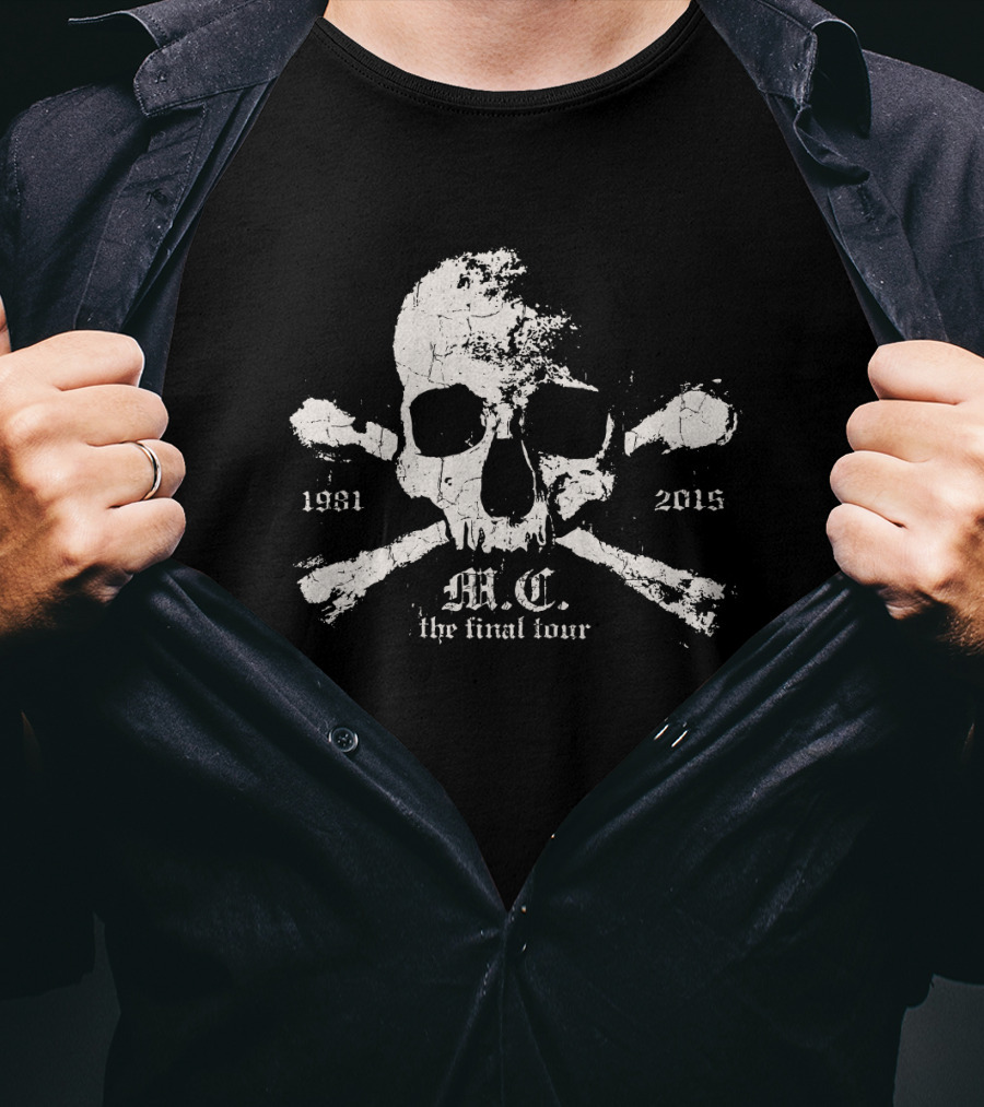 M.c. 1981 2015 The Final Tour Skull And Crossbones T-Shirt