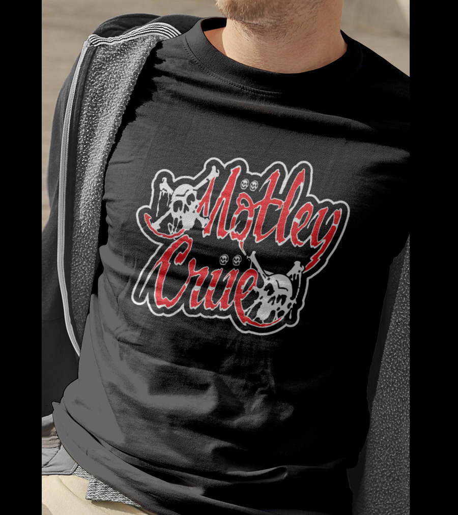 Mötley Crüe Skull Logo With Red And Black T-Shirt
