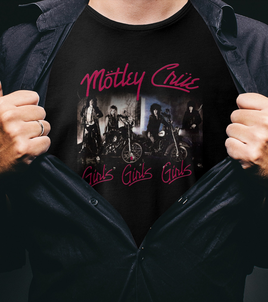 Mötley Crüe Girls Girls Girls Band Motorcycle T-Shirt