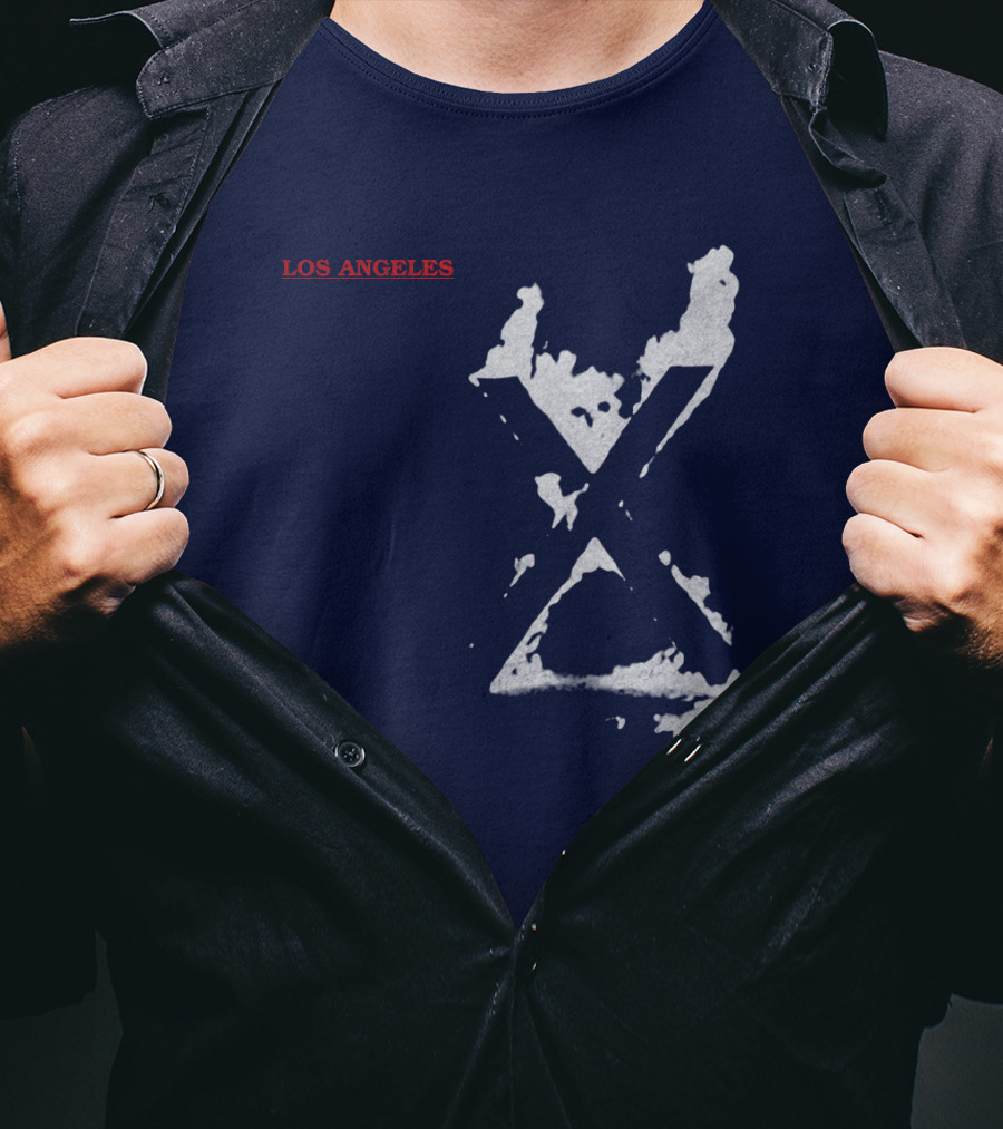 X Los Angeles Vintage Style Black T-Shirt