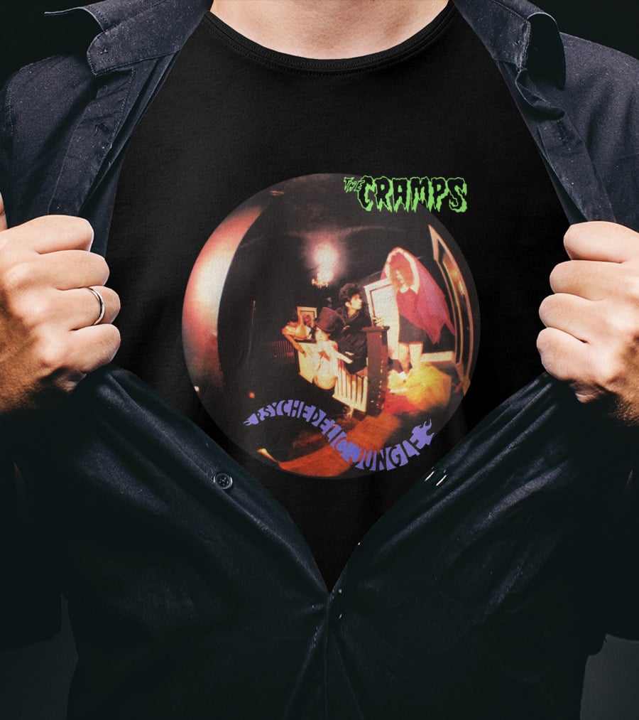 The Cramps Psychedelic Jungle Scene With Colorful Fisheye Lens Photography T-Shirt