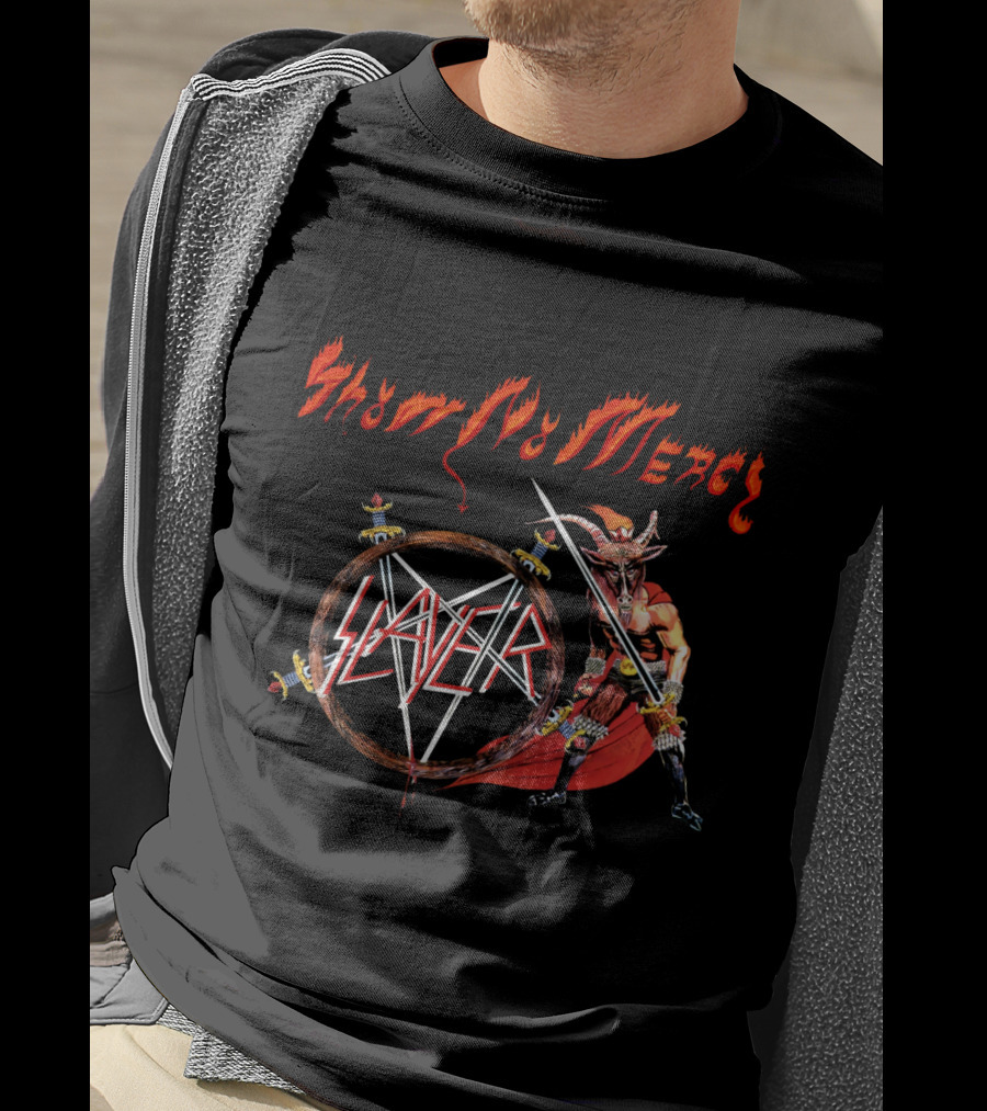 Slayer Show No Mercy Pentagram Sword Demon Icon T-Shirt