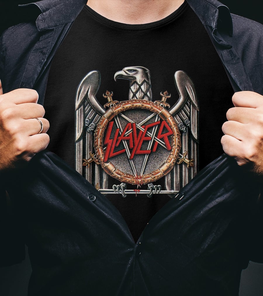 Slayer Eagle Crest With Swords And Pentagram T-Shirt
