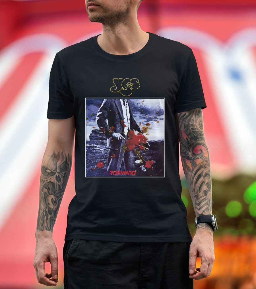 Yes Tormato Album Cover Art With Suit And Tornado T-Shirt