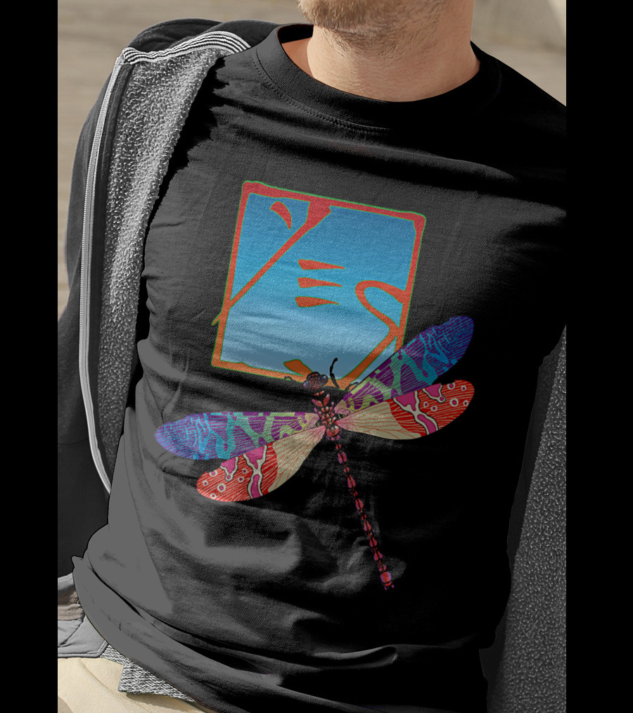 Yes Logo With Colorful Dragonfly Artwork T-Shirt
