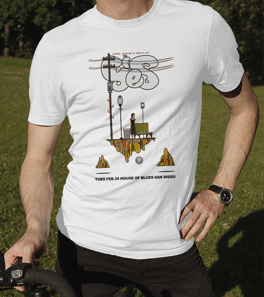Howe Squire White Of Yes Tues Feb 24 House Of Blues San Diego T-Shirt