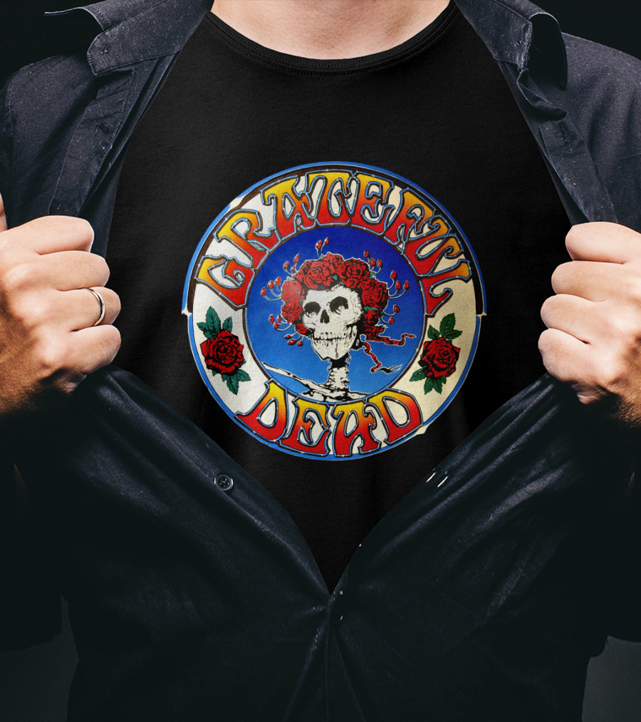 Grateful Dead Skeleton And Roses Circular T-Shirt