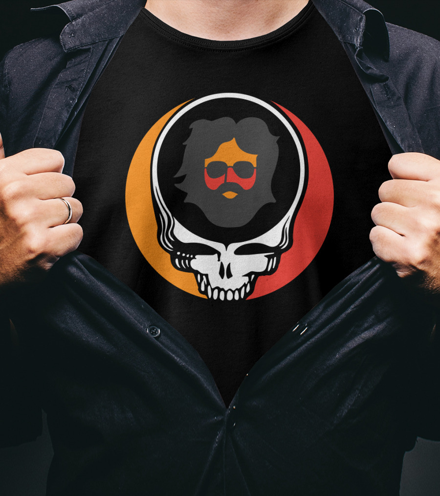 Grateful Dead Skull With Sunglasses And Sunset Colors T-Shirt