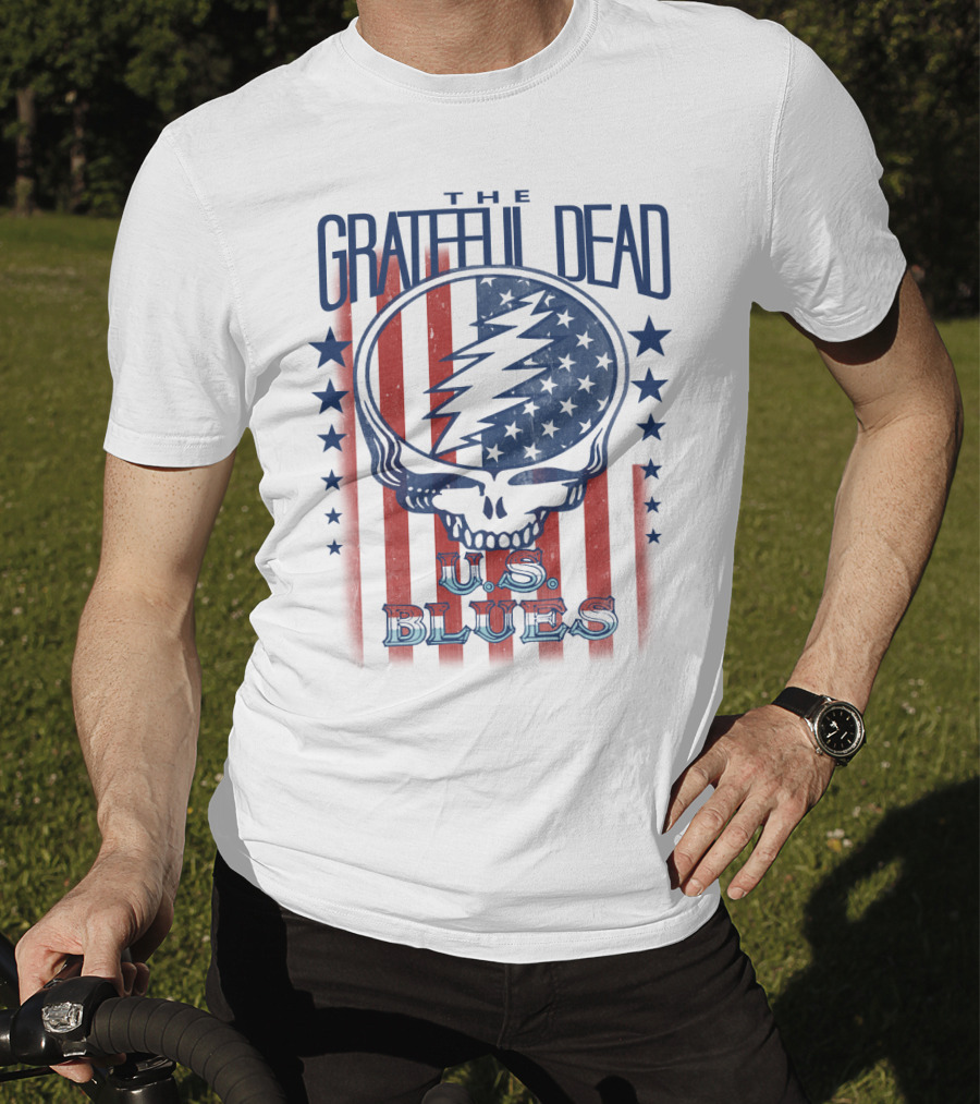 The Grateful Dead U.s. Blues Skull Lightning Bolt Stars And Stripes T-Shirt