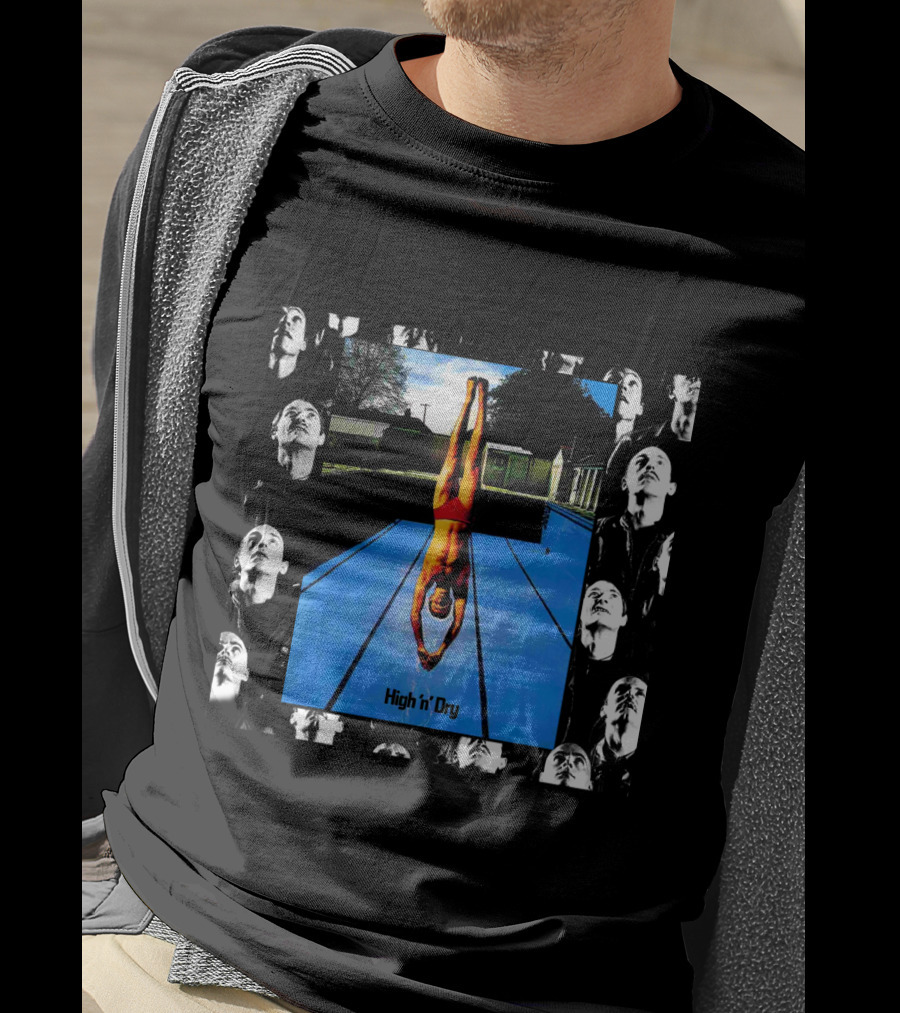 High 'N' Dry Dlp Swimming Pool Diver Photomontage T-Shirt