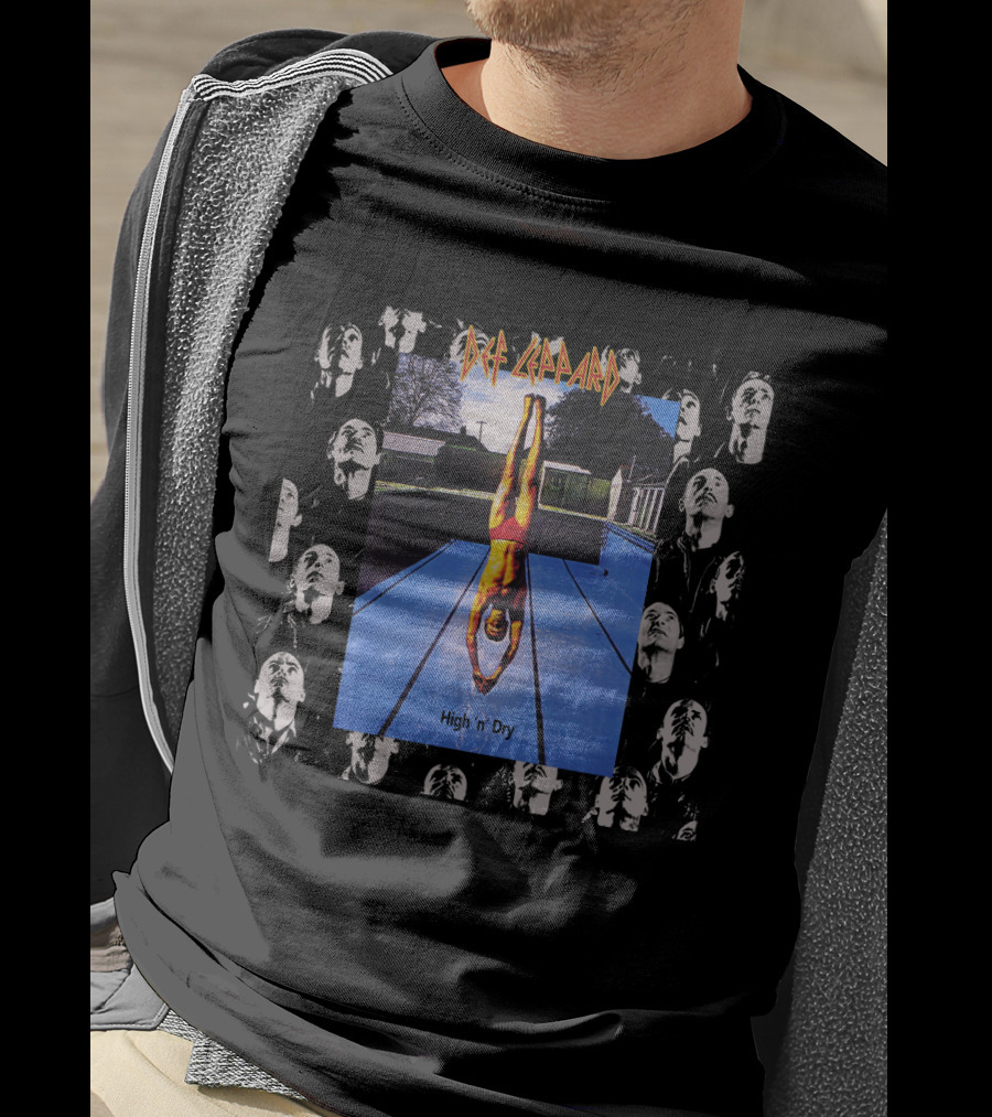 Def Leppard High 'N' Dry Diving Board Collage T-Shirt