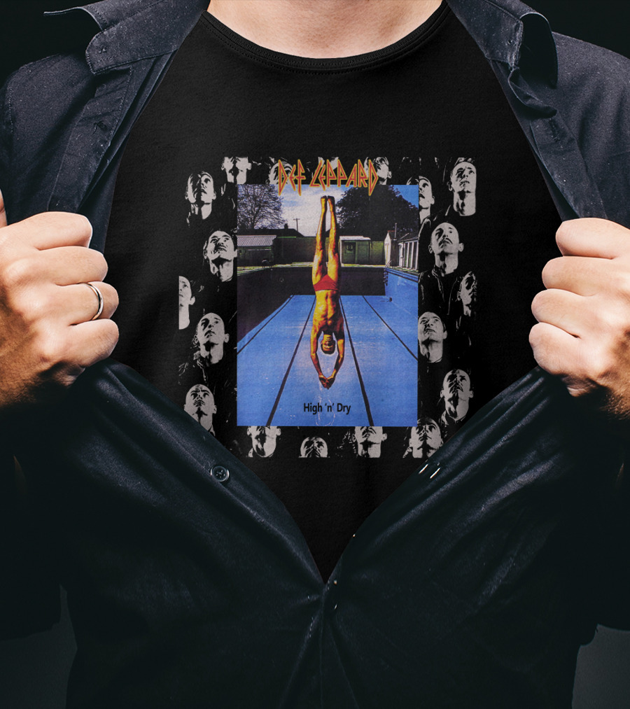 Def Leppard High 'N' Dry Diving Board Collage T-Shirt