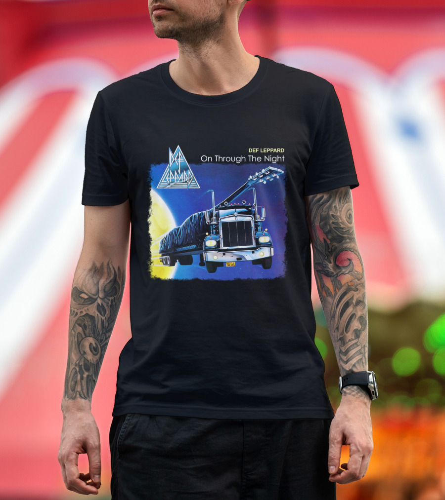 Def Leppard On Through The Night Truck And Moon T-Shirt
