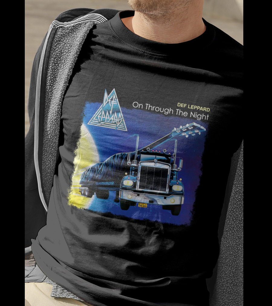 Def Leppard On Through The Night Truck And Moon T-Shirt