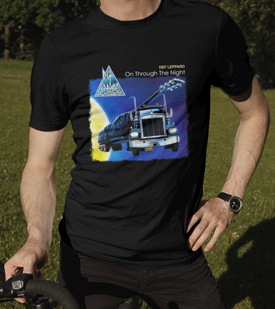 Def Leppard On Through The Night Truck And Moon T-Shirt