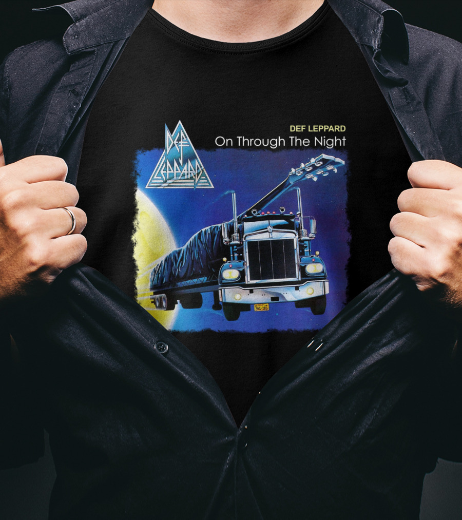 Def Leppard On Through The Night Truck And Moon T-Shirt