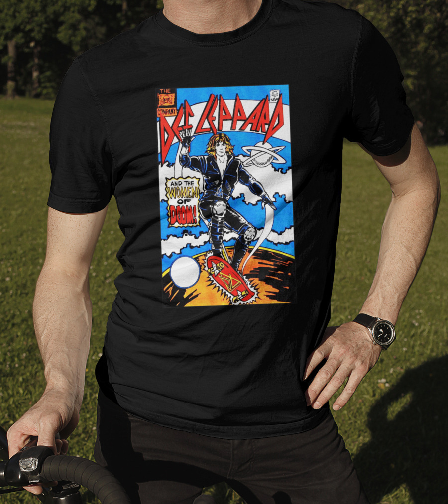 Def Leppard And The Women Of Doom Comic Style Artwork T-Shirt