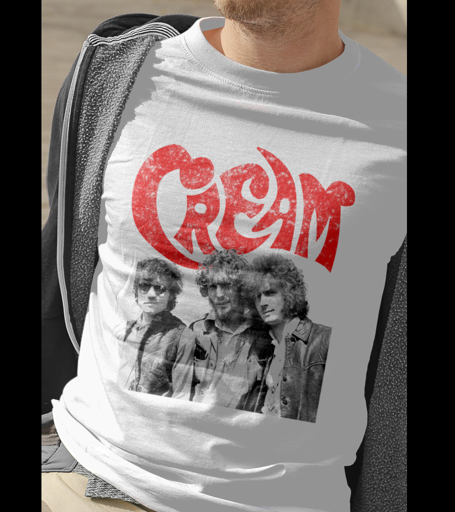 Cream Retro Band Photo Red T-Shirt