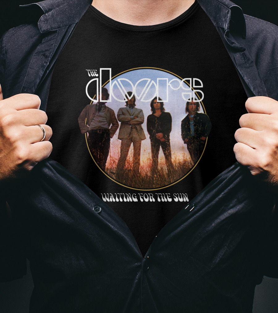 The Doors Waiting For The Sun Album Cover Vintage Style T-Shirt